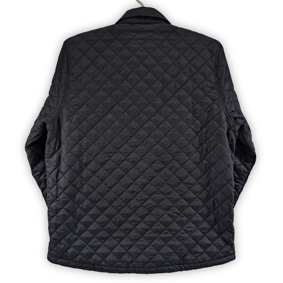 Abercrombie Fitch Diamond Quilted Barn Jacket Men XL  Black Flannel Fleece Lined - Picture 5 of 10